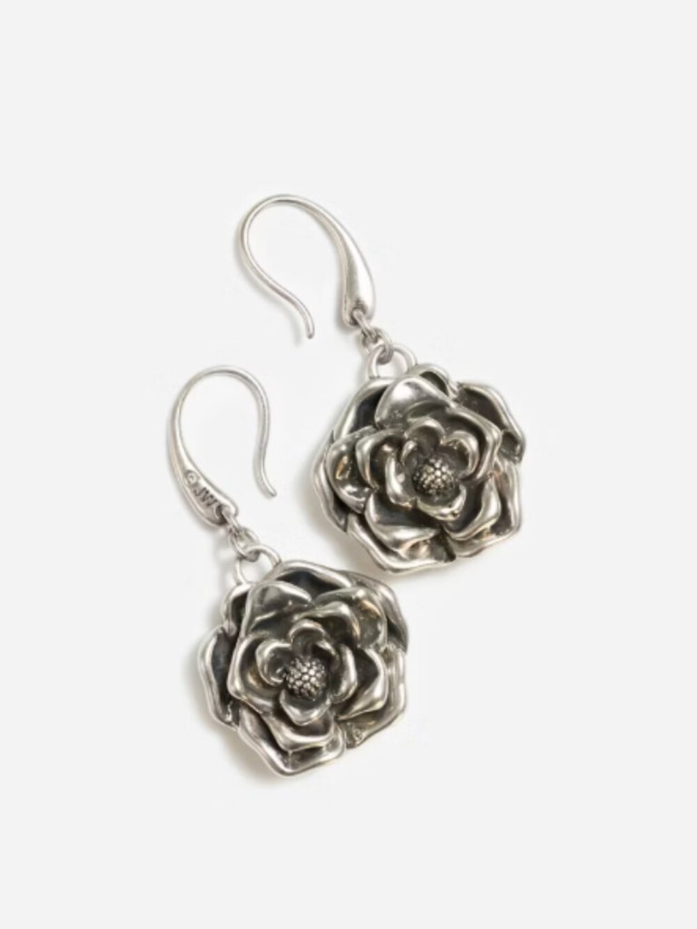 NWT Johnny Was Silver Rose Earrings